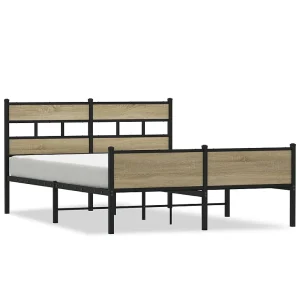 Bedframe zonder matras hout sonoma eikenkleurig 137×190 cm Bedframe zonder matras hout sonoma eikenkleurig 137×190 cm
