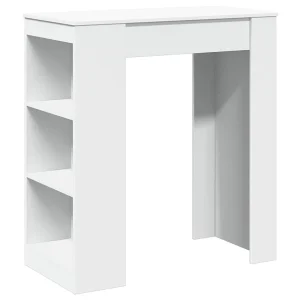 Bartafel met rekken 95x47x103,5 cm bewerkt hout wit Bartafel met rekken 95x47x103,5 cm bewerkt hout wit