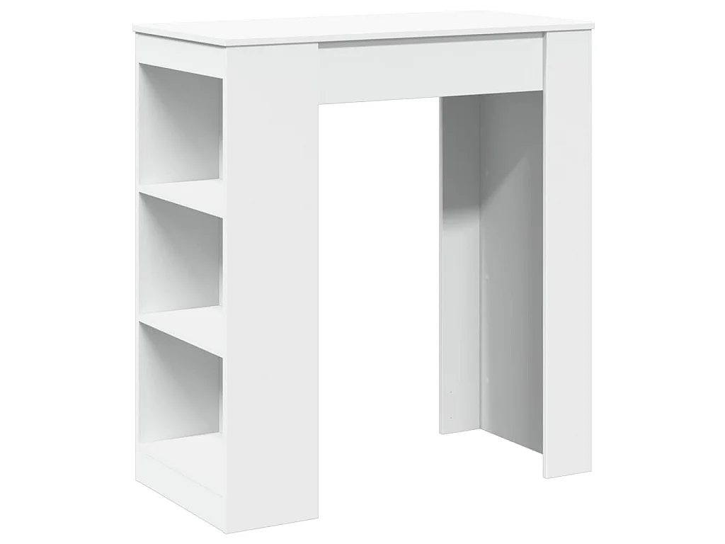 Bartafel met rekken 95x47x103,5 cm bewerkt hout wit