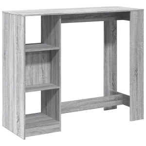 Bartafel met schap 124x46x103,5 cm bewerkt hout grijs sonoma Bartafel met schap 124x46x103,5 cm bewerkt hout grijs sonoma