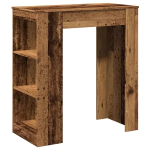 Bartafel met rekken 95x47x103,5 cm bewerkt hout oud houtkleur Bartafel met rekken 95x47x103,5 cm bewerkt hout oud houtkleur