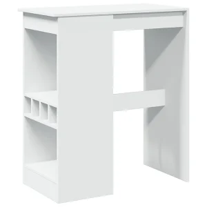 Bartafel met rekken 90×47,5×103,5 cm bewerkt hout wit Bartafel met rekken 90×47,5×103,5 cm bewerkt hout wit