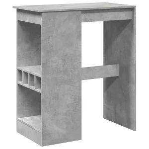 Bartafel met rekken 90×47,5×103,5 cm bewerkt hout betongrijs Bartafel met rekken 90×47,5×103,5 cm bewerkt hout betongrijs