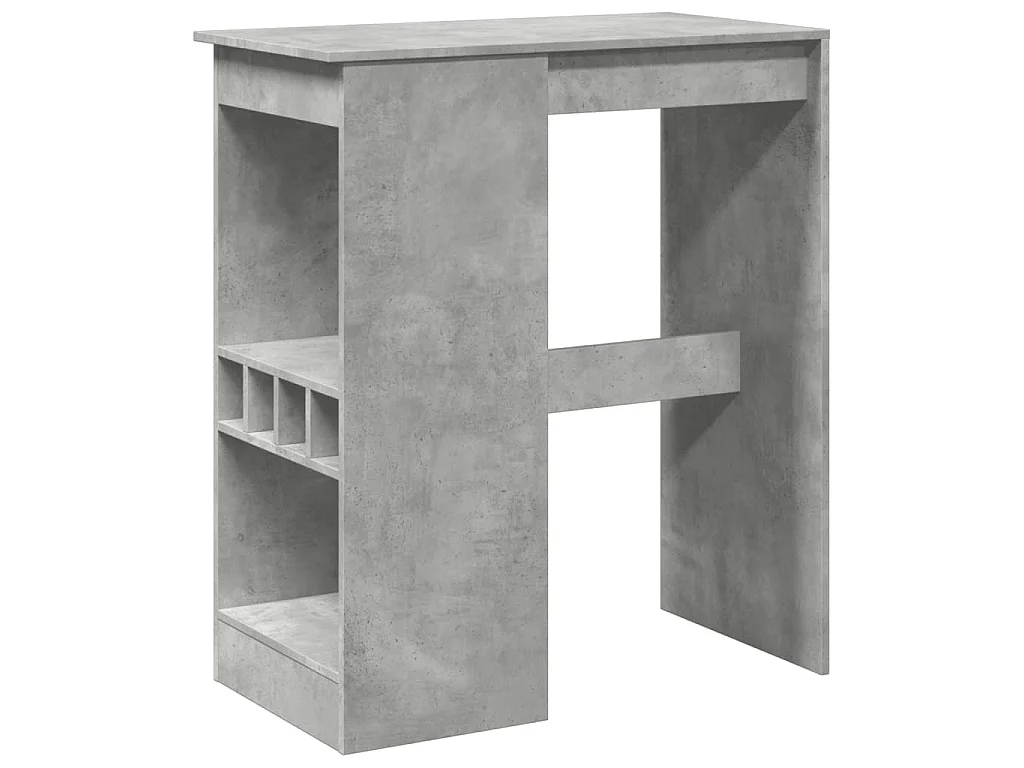 Bartafel met rekken 90x47,5x103,5 cm bewerkt hout betongrijs