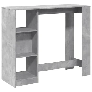 Bartafel met schap 124x46x103,5 cm bewerkt hout betongrijs Bartafel met schap 124x46x103,5 cm bewerkt hout betongrijs