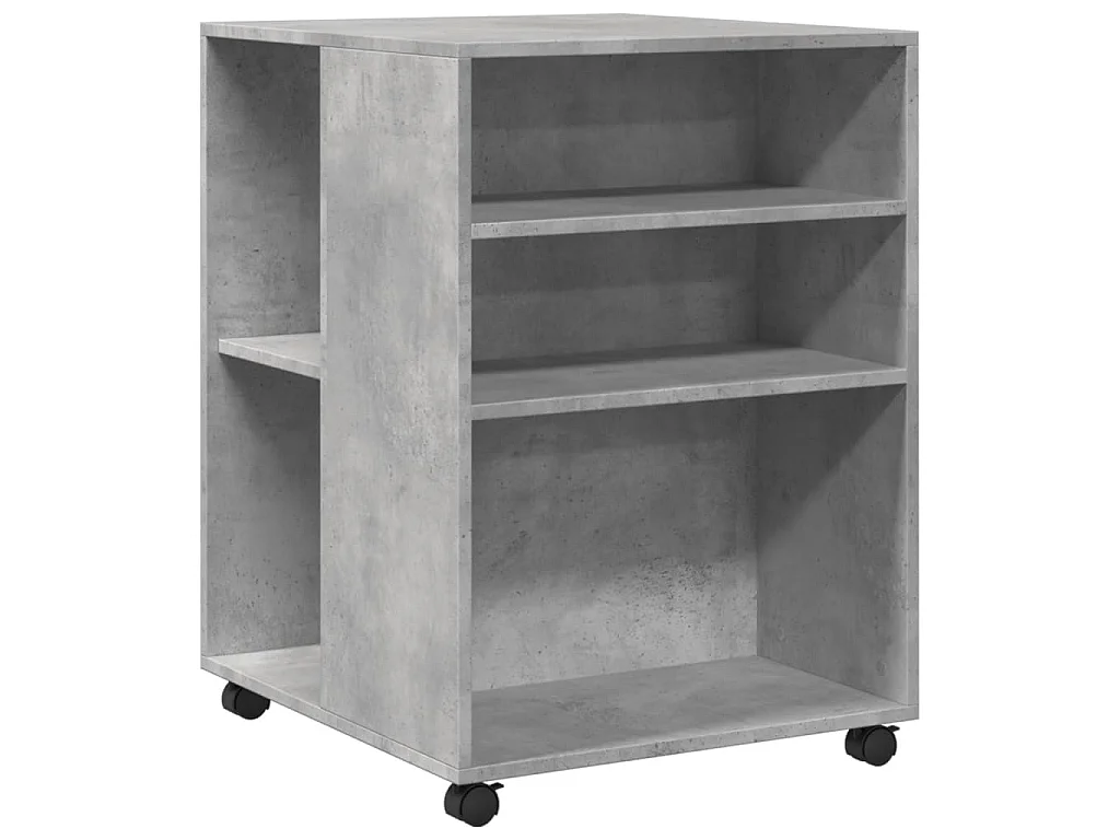 Bijzettafel met wieltjes 55x60x78 cm bewerkt hout betongrijs
