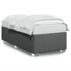 Bedframe zonder matras 90×190 cm stof donkergrijs Bedframe zonder matras 90×190 cm stof donkergrijs