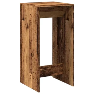 Bartafel 51x50x103,5 cm bewerkt hout oud houtkleurig Bartafel 51x50x103,5 cm bewerkt hout oud houtkleurig
