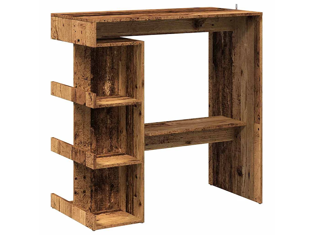 Bartafel met opbergrek 100x48x101,5 cm oud houtkleurig