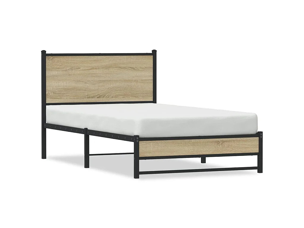 Bedframe zonder matras metaal sonoma eikenkleurig 100x200 cm