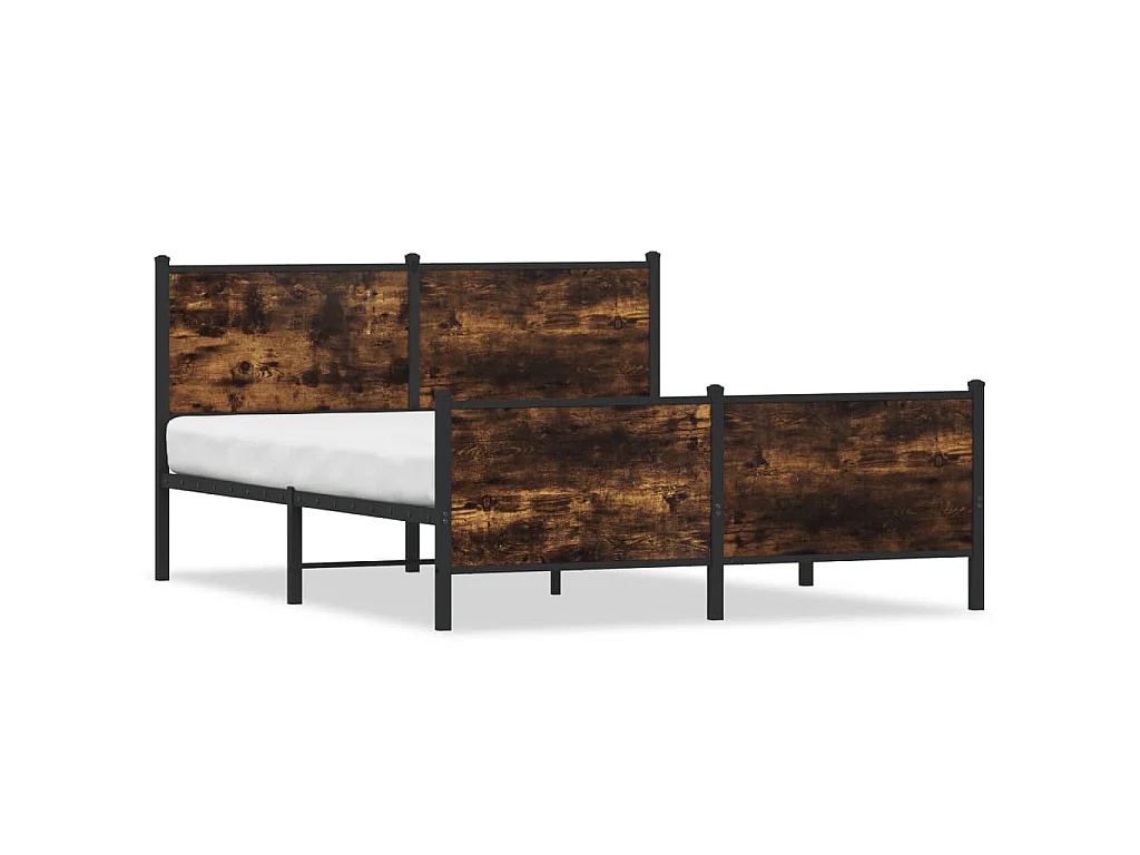 Bedframe zonder matras metaal gerookt eikenkleurig 150x200 cm