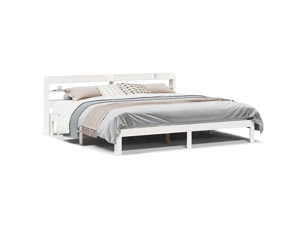 Bedframe met hoofdeinde zonder matras 180x200 cm wit