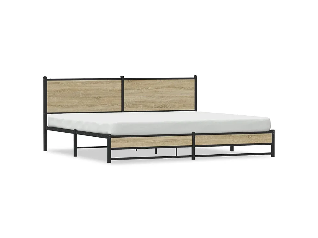 Bedframe zonder matras metaal sonoma eikenkleur 200x200 cm
