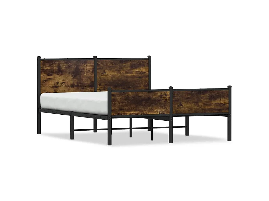 Bedframe zonder matras metaal gerookt eikenkleurig 150x200 cm