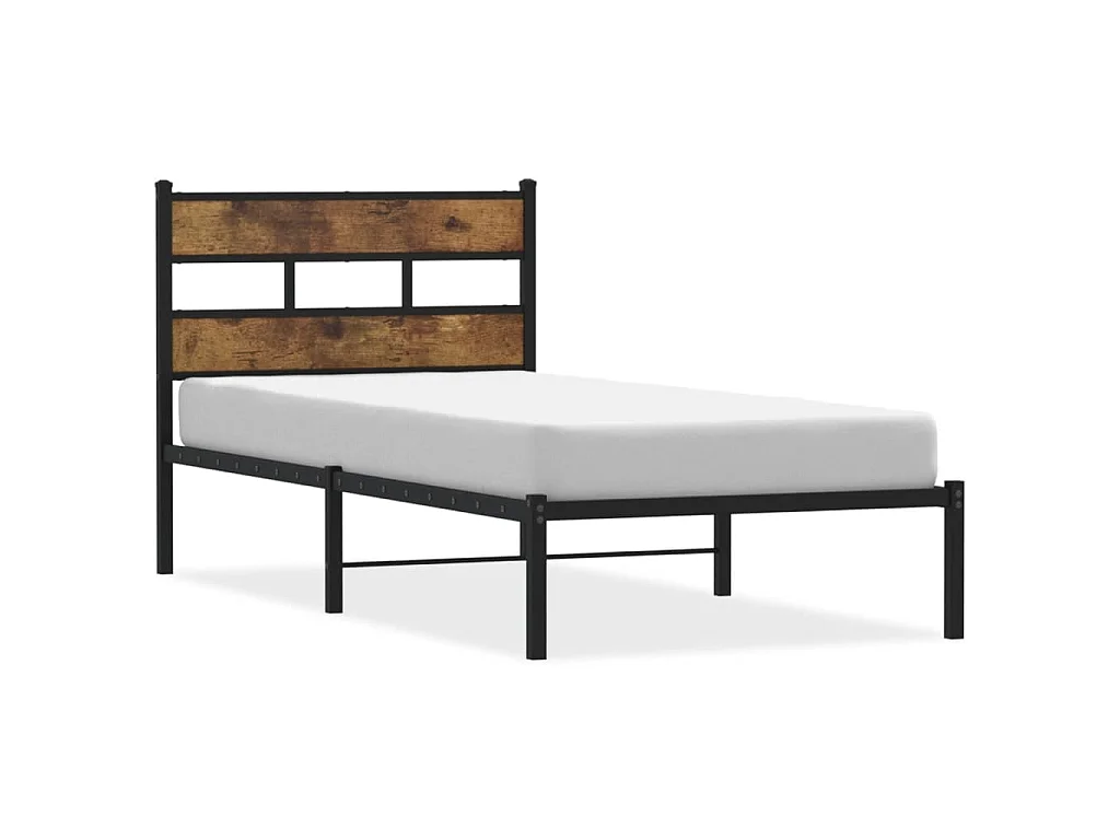 Bedframe zonder matras metaal gerookt eikenkleurig 100x200 cm