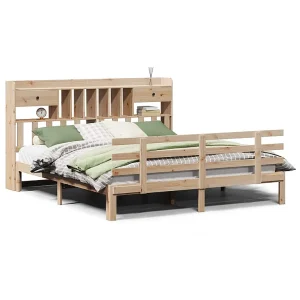 Bed met boekenkast zonder matras massief grenenhout 180×200 cm Bed met boekenkast zonder matras massief grenenhout 180×200 cm