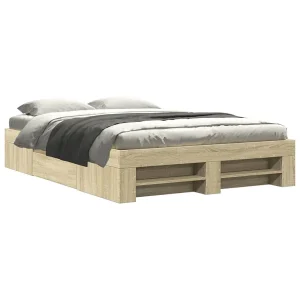 Bedframe zonder matras hout sonoma eikenkleurig 120×190 cm Bedframe zonder matras hout sonoma eikenkleurig 120×190 cm