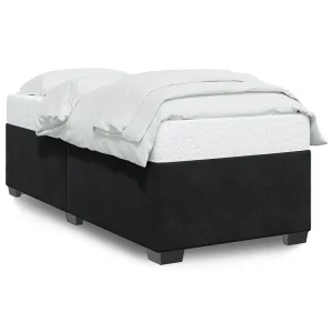 Bedframe zonder matras 100×200 cm fluweel zwart Bedframe zonder matras 100×200 cm fluweel zwart