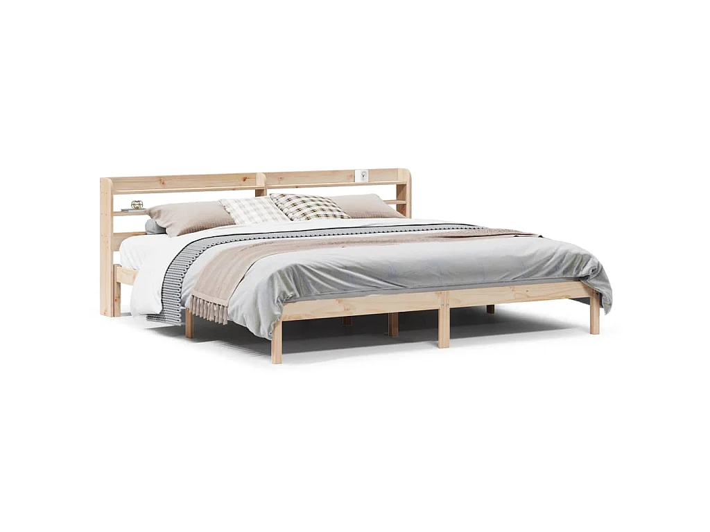 Bedframe zonder matras massief grenenhout 200x200 cm