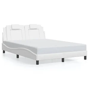 Bedframe "Viana" zonder matras kunstleer wit 140×190 cm