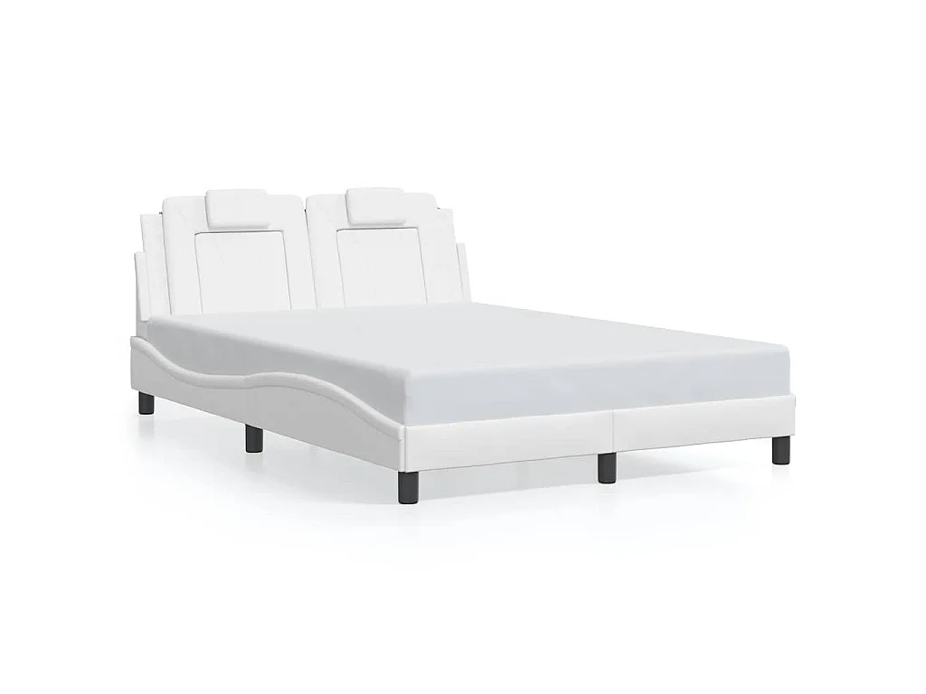 Bedframe "Viana" zonder matras kunstleer wit 140x190 cm