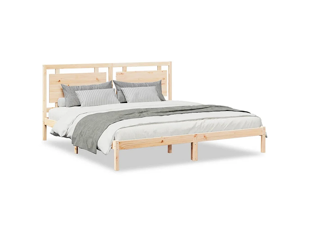 Bedframe extra lang zonder matras massief hout 180x220 cm