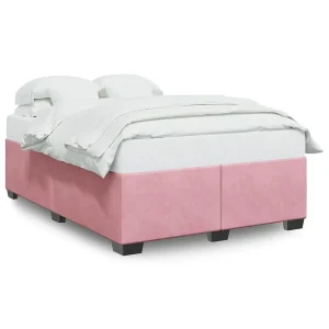 Bedframe fluweel roze 160×200 cm