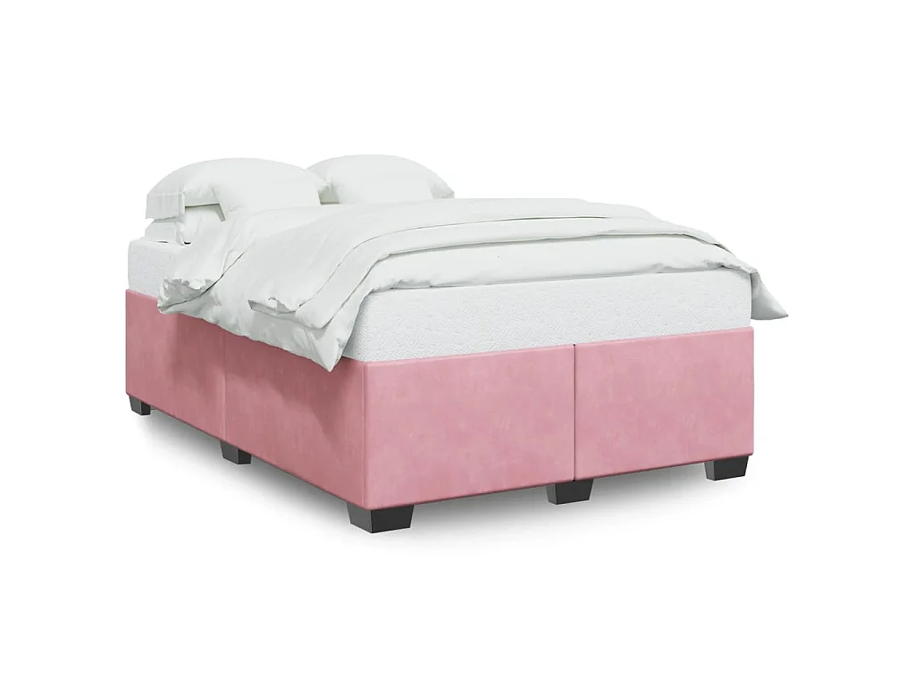 Bedframe fluweel roze 160x200 cm