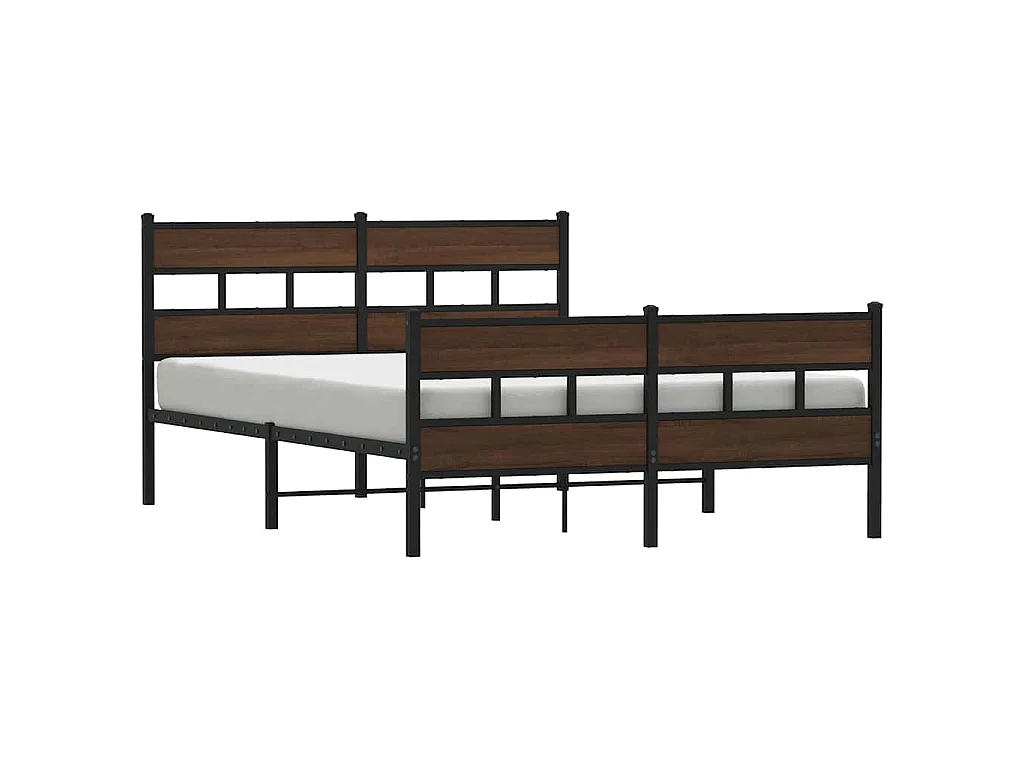 Bedframe zonder matras metaal bruin eikenkleurig 160x200 cm