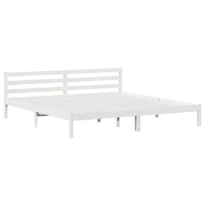 Bedframe Wit 215,5 x 205,5 x 69,5 cm Massief Vurenhout