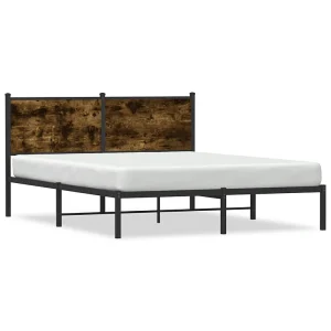 Bedframe zonder matras metaal gerookt eikenkleurig 140×200 cm Bedframe zonder matras metaal gerookt eikenkleurig 140×200 cm