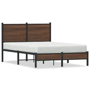 Bedframe zonder matras metaal bruin eikenkleurig 120×190 cm Bedframe zonder matras metaal bruin eikenkleurig 120×190 cm