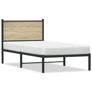 Bedframe zonder matras metaal sonoma eikenkleurig 80×200 cm Bedframe zonder matras metaal sonoma eikenkleurig 80×200 cm