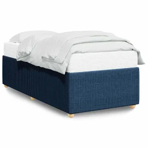 Bedframe zonder matras 90×200 cm stof blauw Bedframe zonder matras 90×200 cm stof blauw