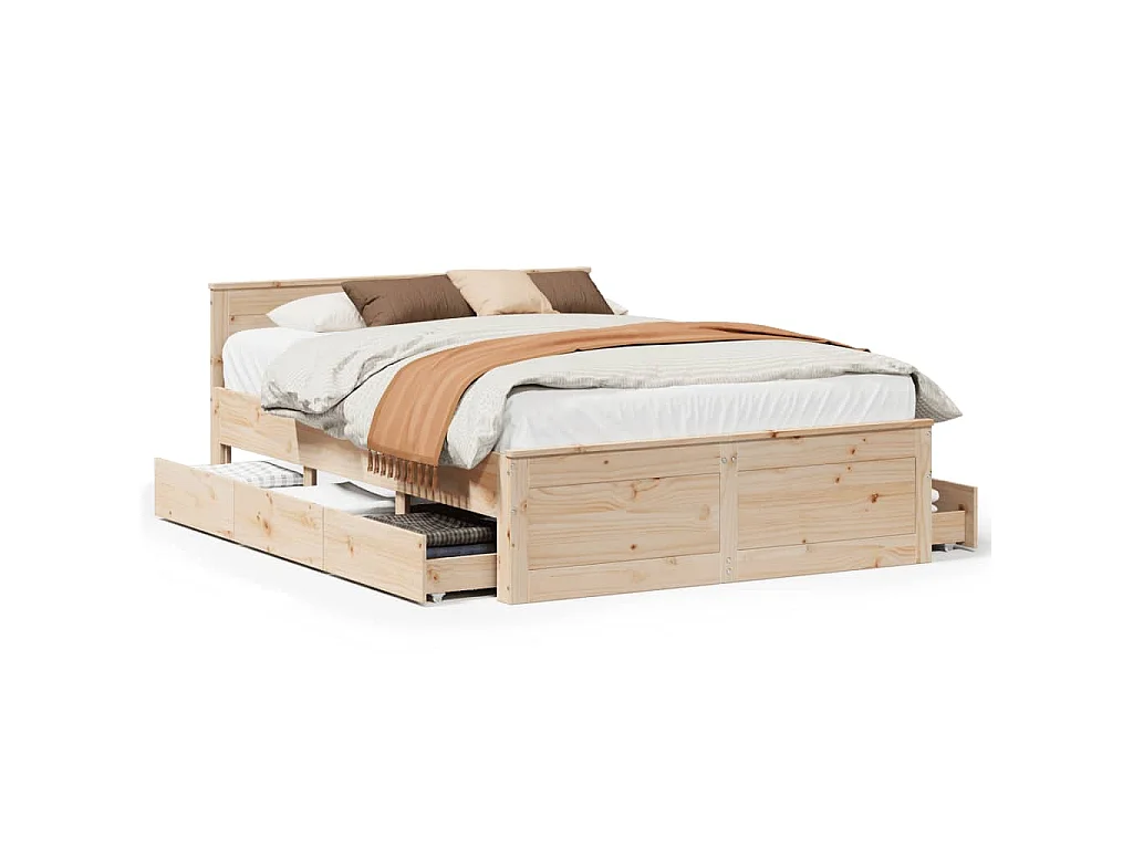 Bedframe zonder matras met hoofdbord grenenhout 160x200 cm