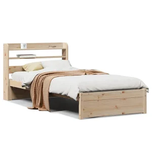 Bedframe met hoofdbord massief grenenhout 75×190 cm Bedframe met hoofdbord massief grenenhout 75×190 cm