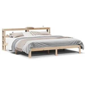 Bedframe met hoofdbord massief grenenhout 180×200 cm