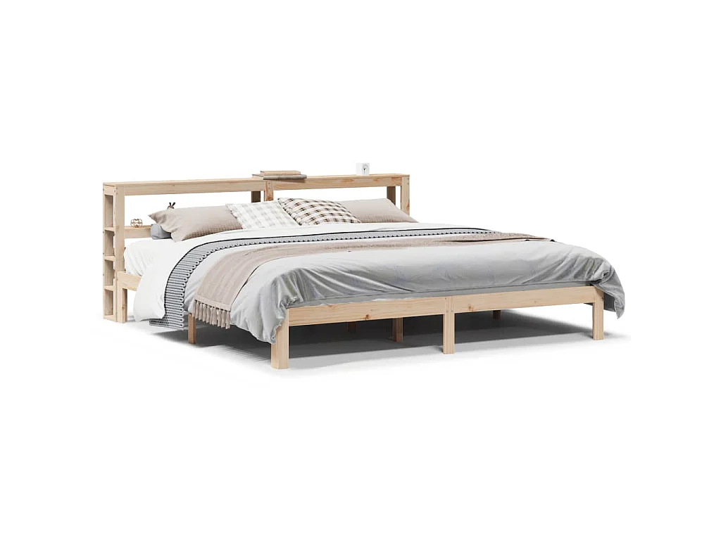 Bedframe met hoofdbord massief grenenhout 180x200 cm