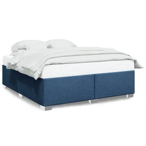 Bedframe zonder matras stof blauw 200×200 cm Bedframe zonder matras stof blauw 200×200 cm