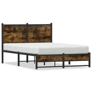 Bedframe zonder matras metaal gerookt eikenkleurig 120×190 cm