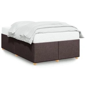 Bedframe zonder matras 120×200 cm stof donkerbruin Bedframe zonder matras 120×200 cm stof donkerbruin