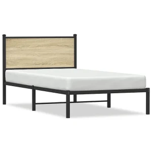 Bedframe zonder matras metaal sonoma eikenkleurig 100×200 cm