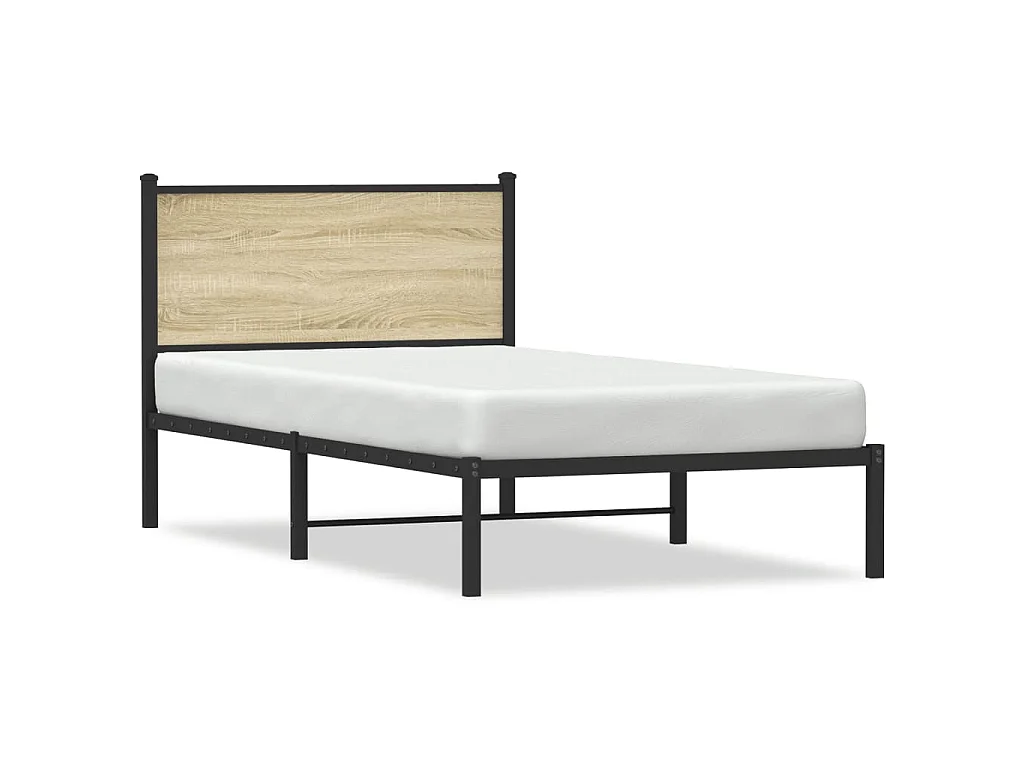 Bedframe zonder matras metaal sonoma eikenkleurig 100x200 cm