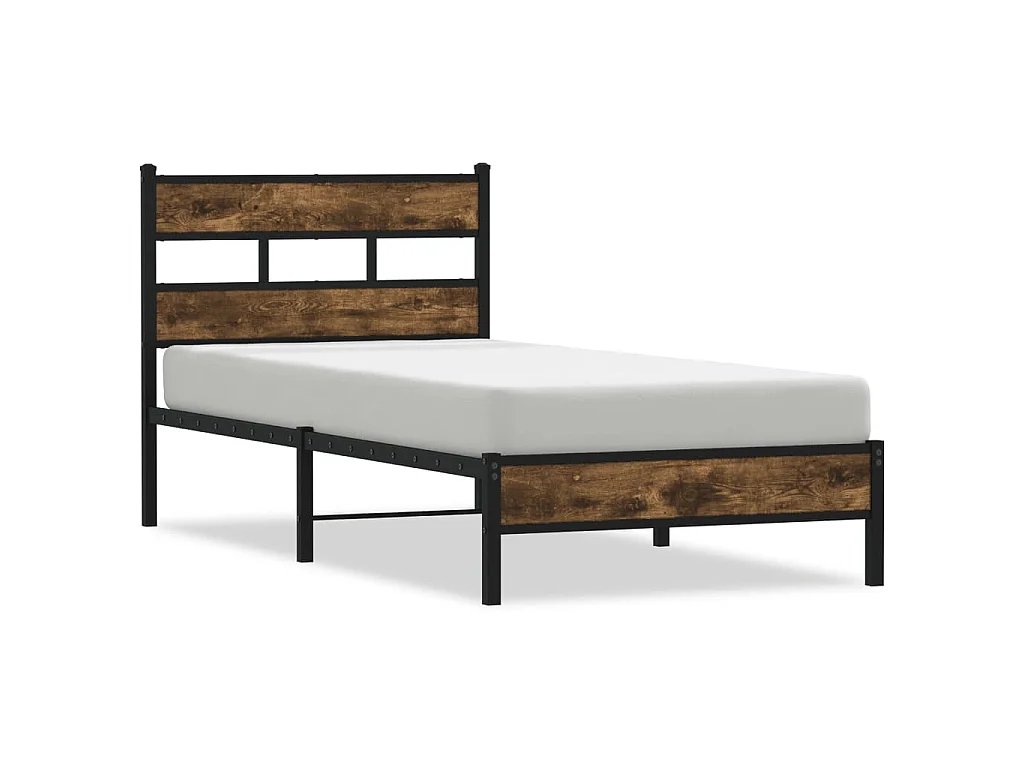 Bedframe met hoofdbord zonder matras sonoma eiken 90x190 cm