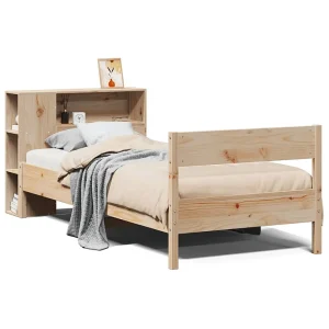 Bed met boekenkast zonder matras massief grenenhout 75×190 cm