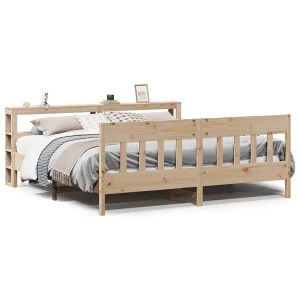 Bedframe zonder matras massief grenenhout 200×200 cm Bedframe zonder matras massief grenenhout 200×200 cm
