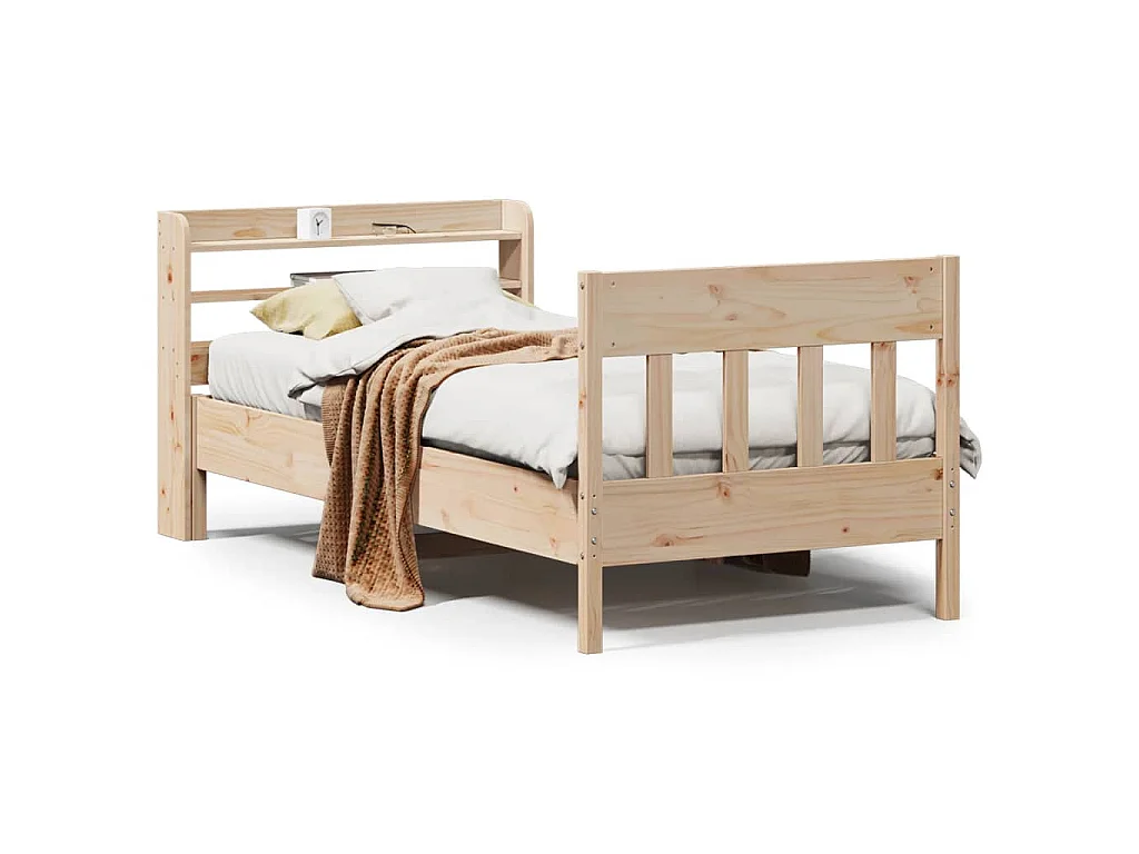 Bedframe zonder matras massief grenenhout 75x190 cm
