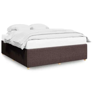 Bedframe zonder matras stof donkerbruin 200×200 cm Bedframe zonder matras stof donkerbruin 200×200 cm