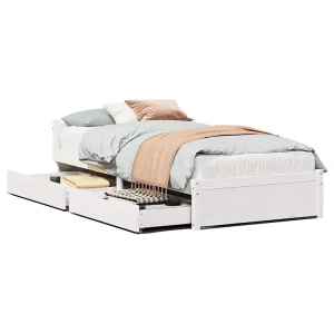 Bedframe zonder matras massief grenenhout wit 90×190 cm Bedframe zonder matras massief grenenhout wit 90×190 cm