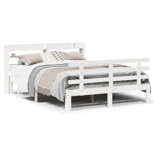 Bedframe met hoofdeinde zonder matras 160×200 cm wit Bedframe met hoofdeinde zonder matras 160×200 cm wit
